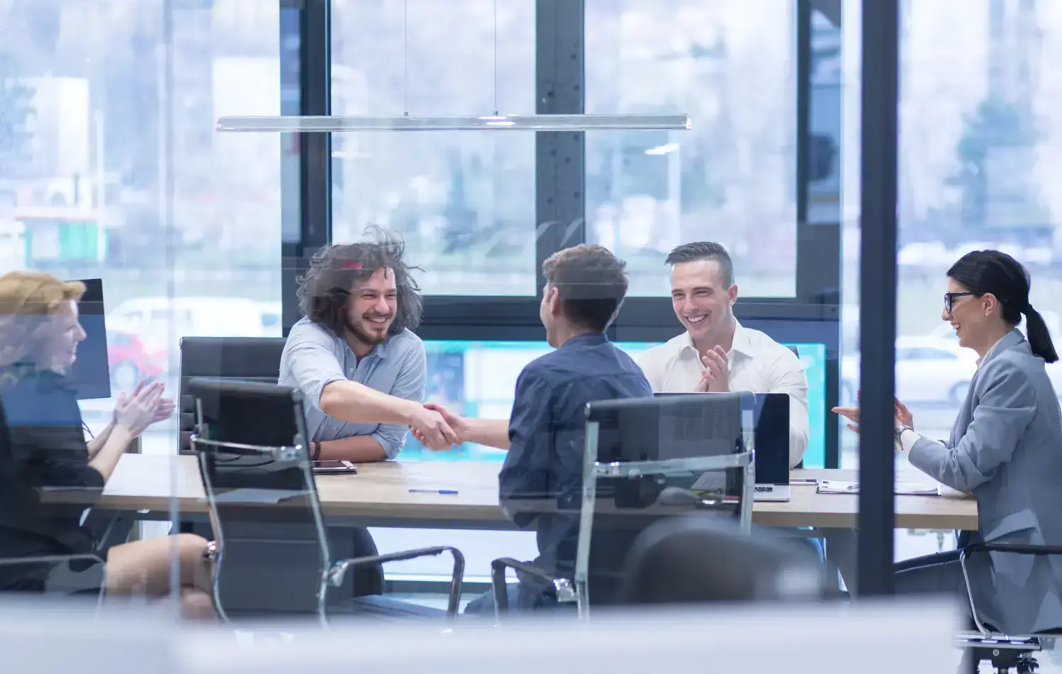 Home 1 Modern ADSAYS office workspace with engaged employees